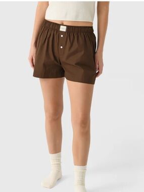 TNA Brown Elastic-Waist Shorts